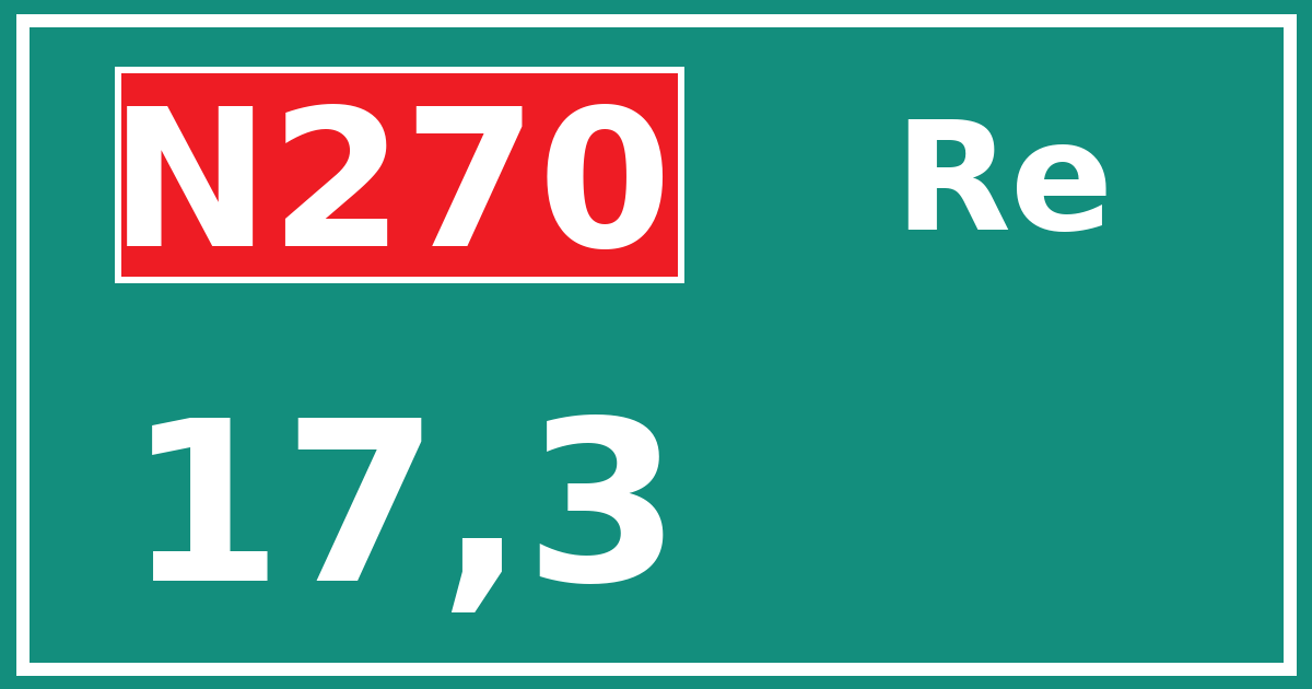 Hectometerbord N270 17,3 zijde Re