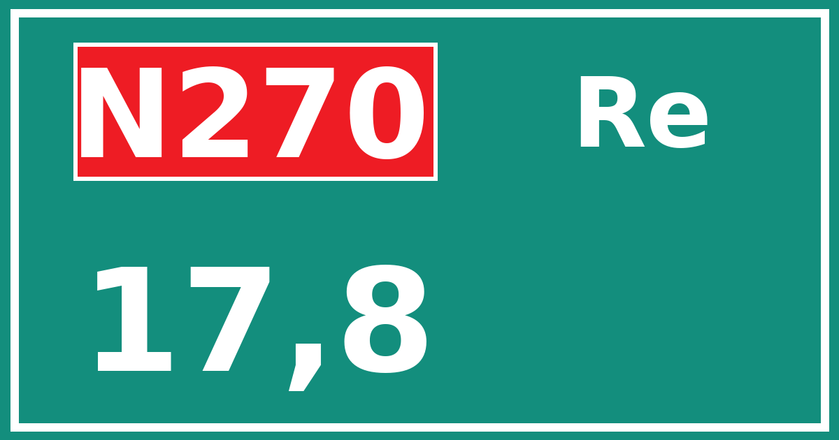 Hectometerbord N270 17,8 zijde Re