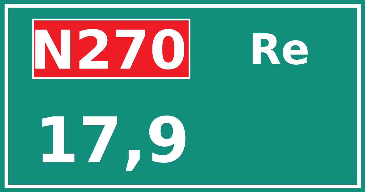 Hectometerbord N270 17,9 zijde Re