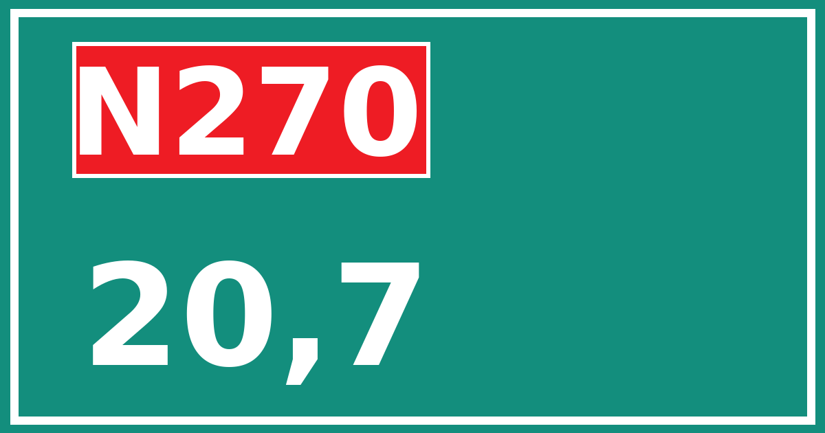 Hectometerbord N270 20,7