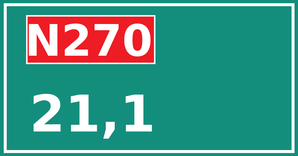 Hectometerbord N270 21,1