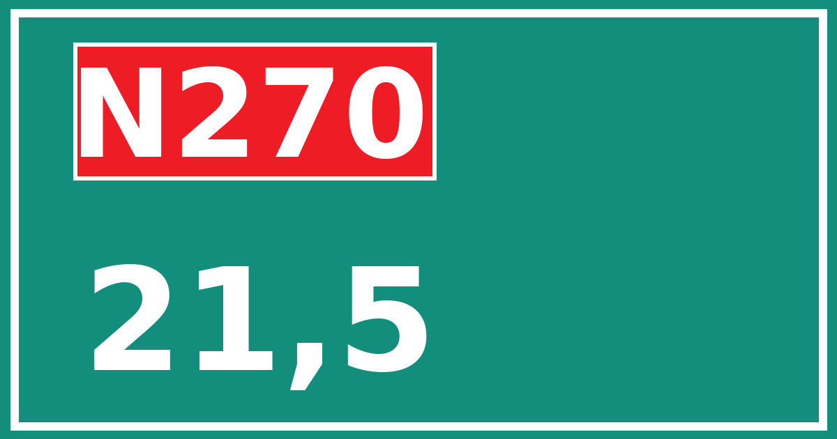 Hectometerbord N270 21,5