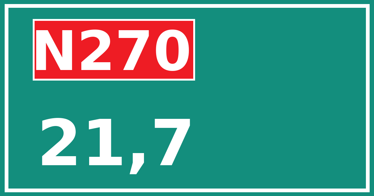 Hectometerbord N270 21,7