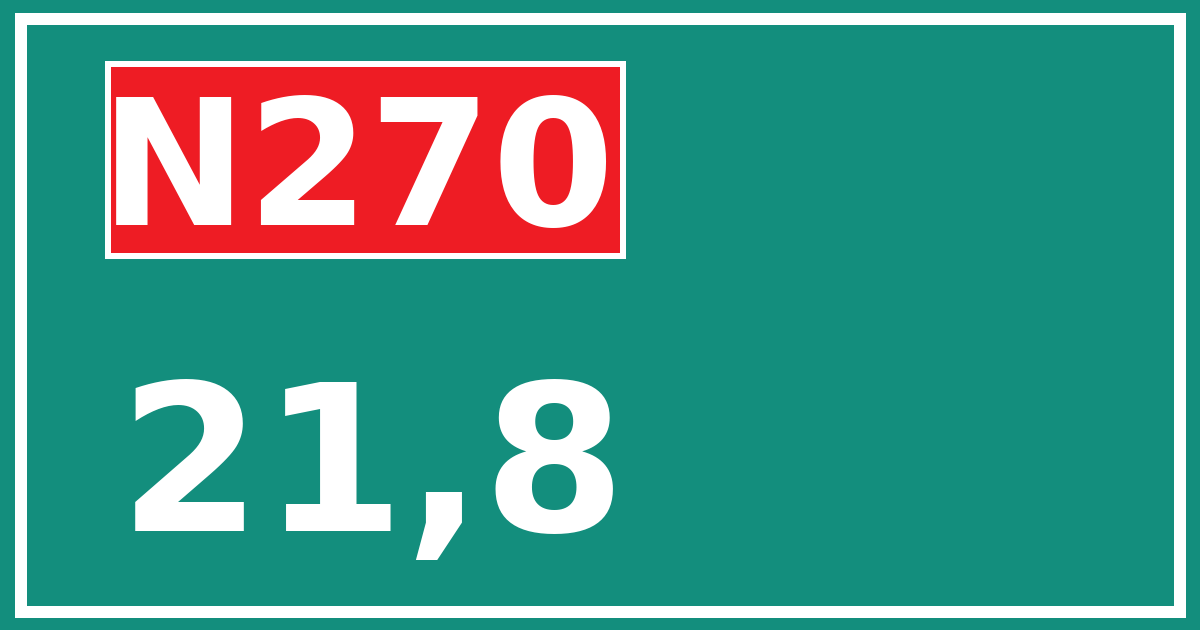 Hectometerbord N270 21,8