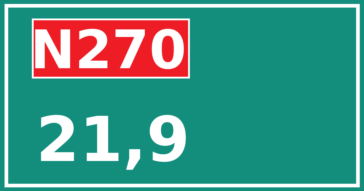 Hectometerbord N270 21,9