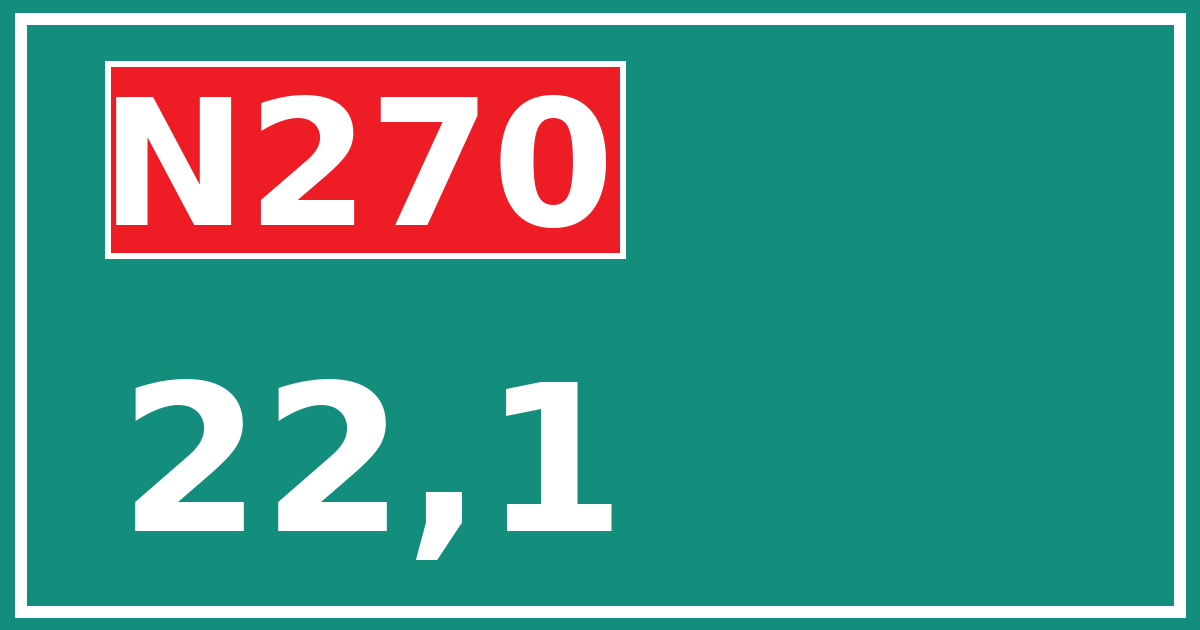 Hectometerbord N270 22,1