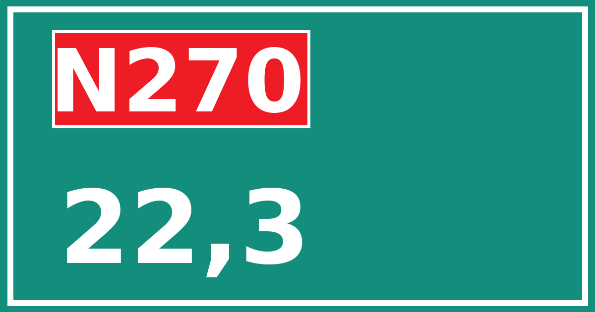 Hectometerbord N270 22,3