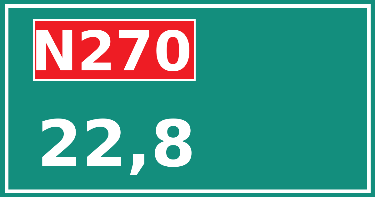 Hectometerbord N270 22,8