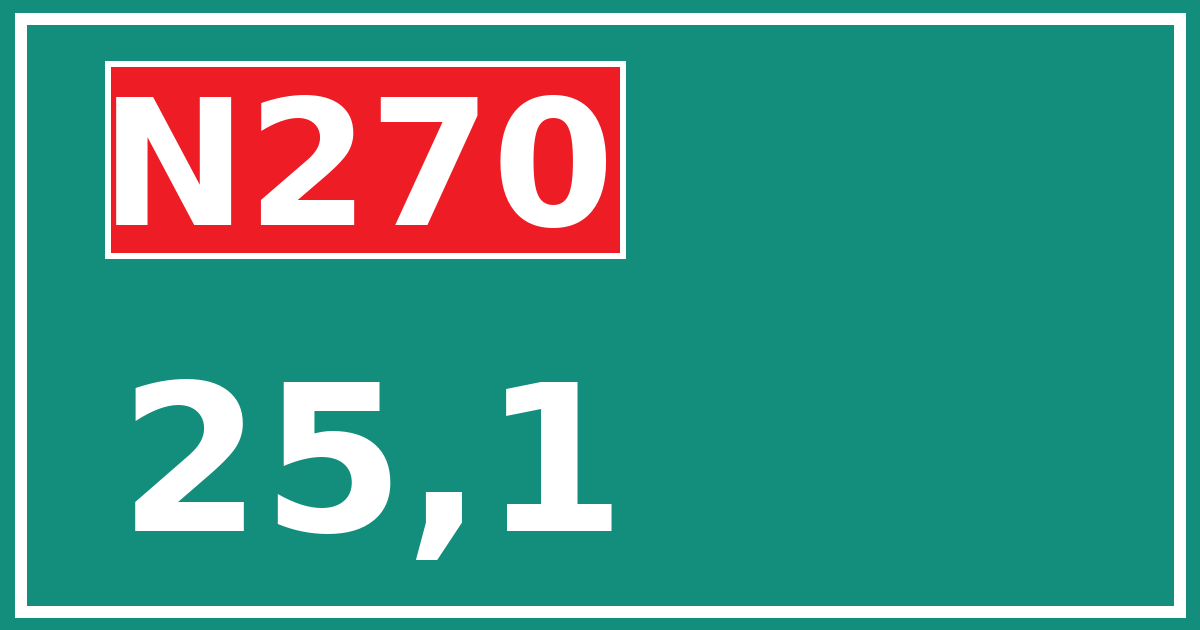 Hectometerbord N270 25,1