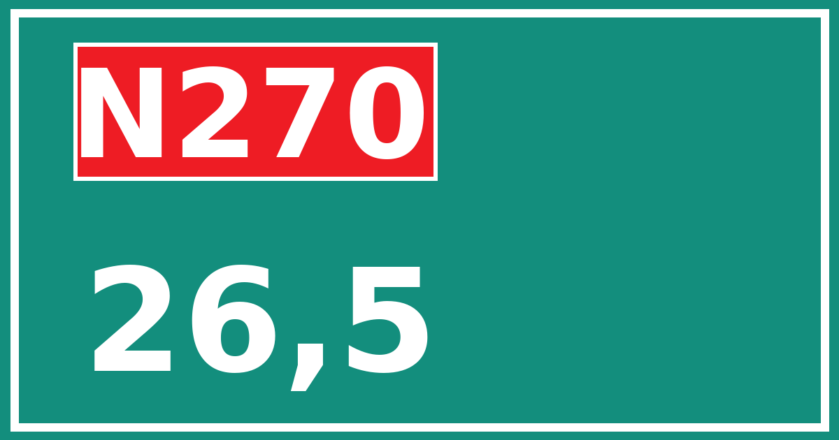 Hectometerbord N270 26,5
