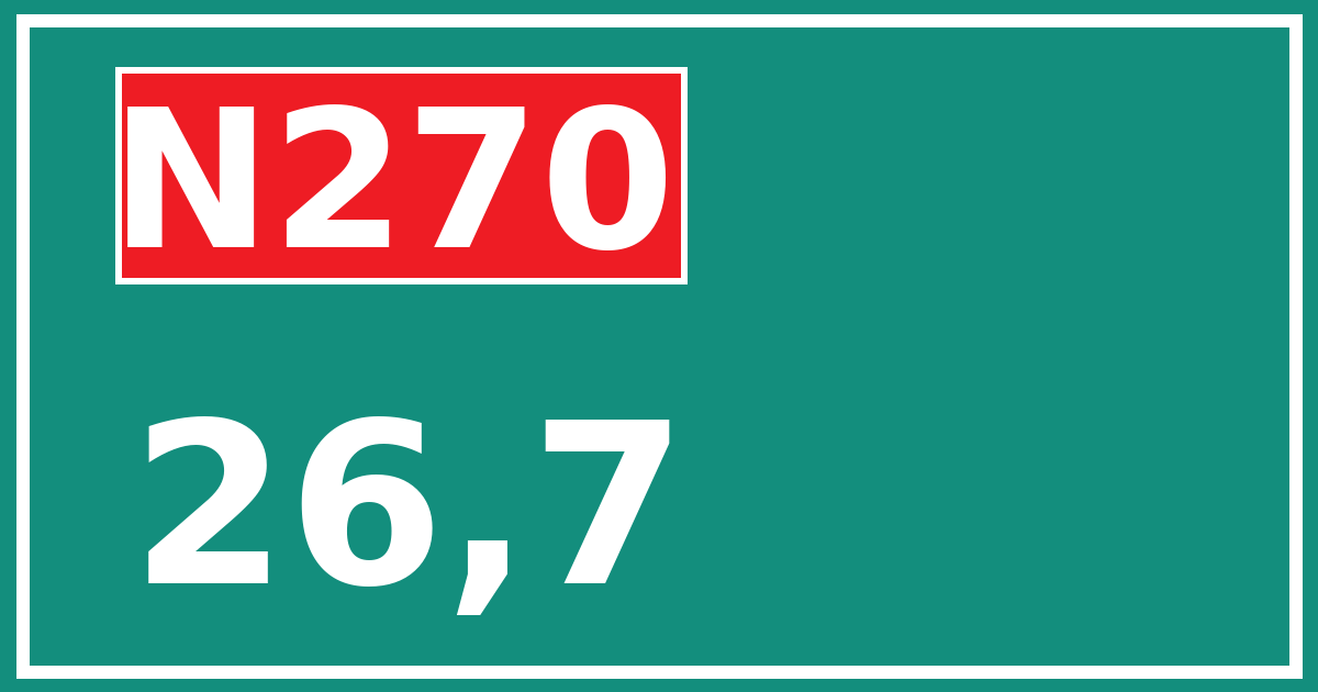 Hectometerbord N270 26,7