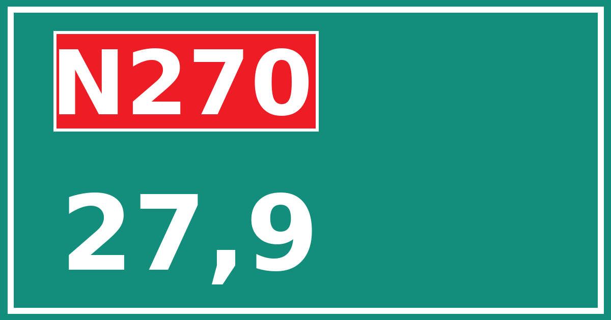 Hectometerbord N270 27,9