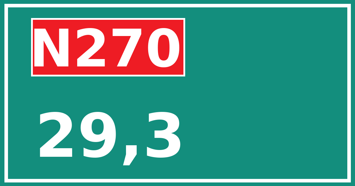 Hectometerbord N270 29,3