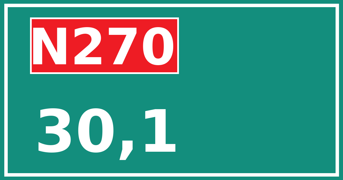 Hectometerbord N270 30,1
