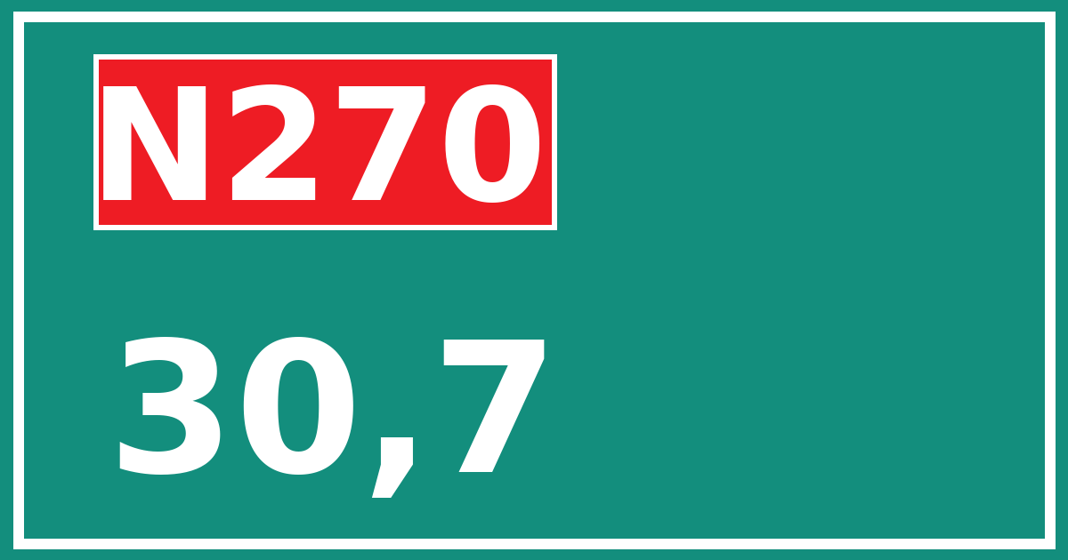 Hectometerbord N270 30,7