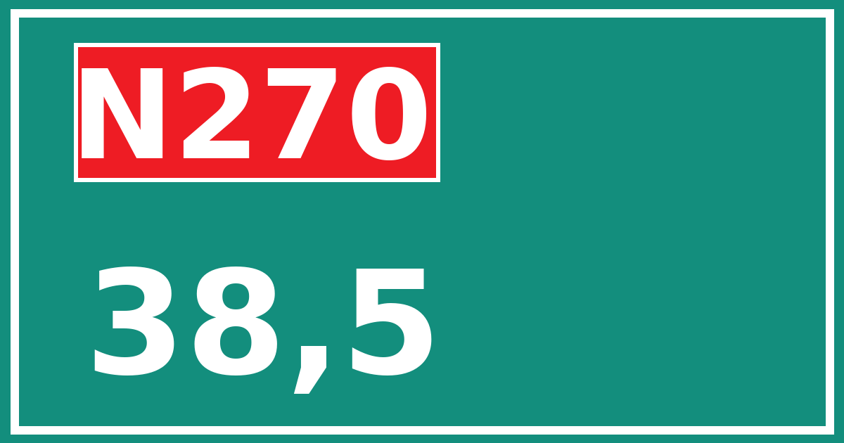 Hectometerbord N270 38,5