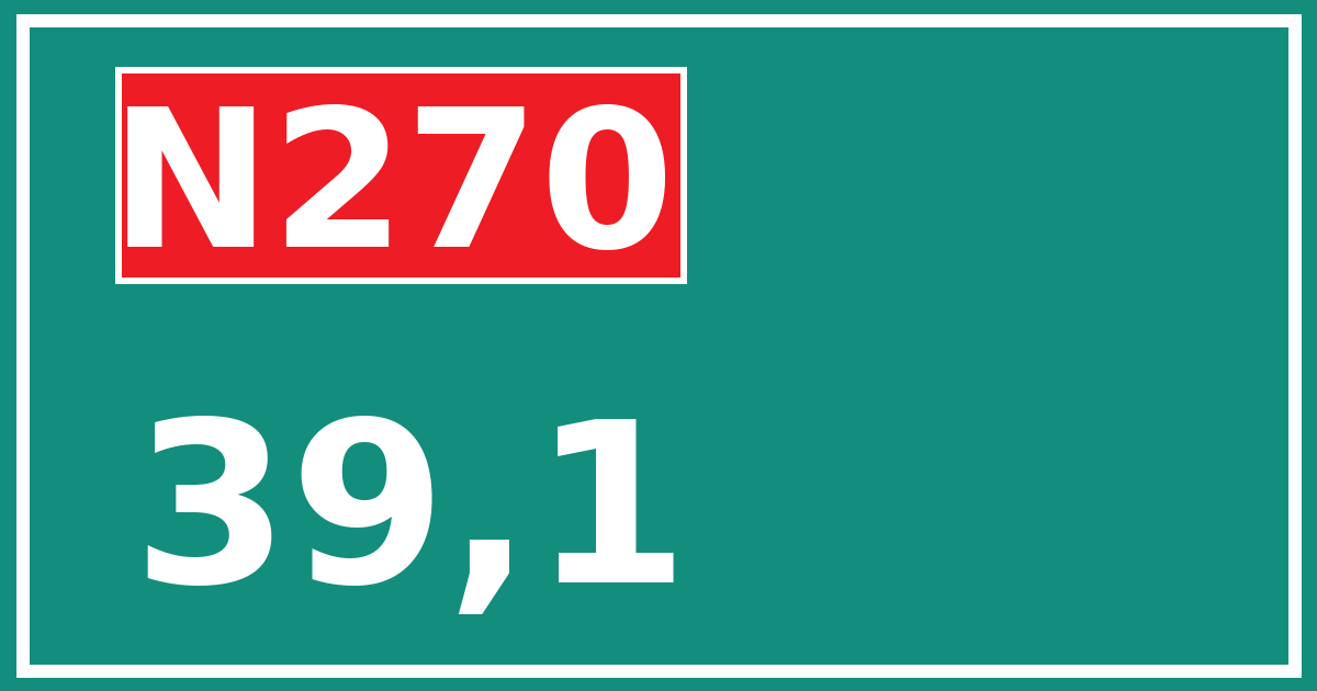 Hectometerbord N270 39,1