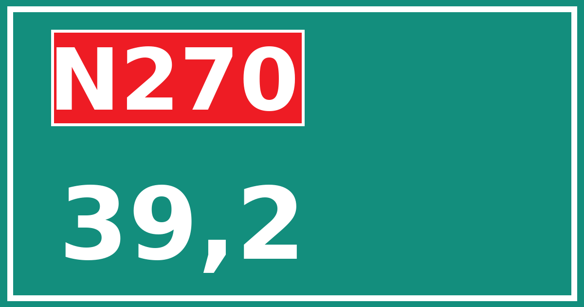 Hectometerbord N270 39,2