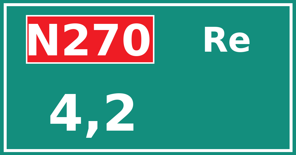 Hectometerbord N270 4,2 zijde Re