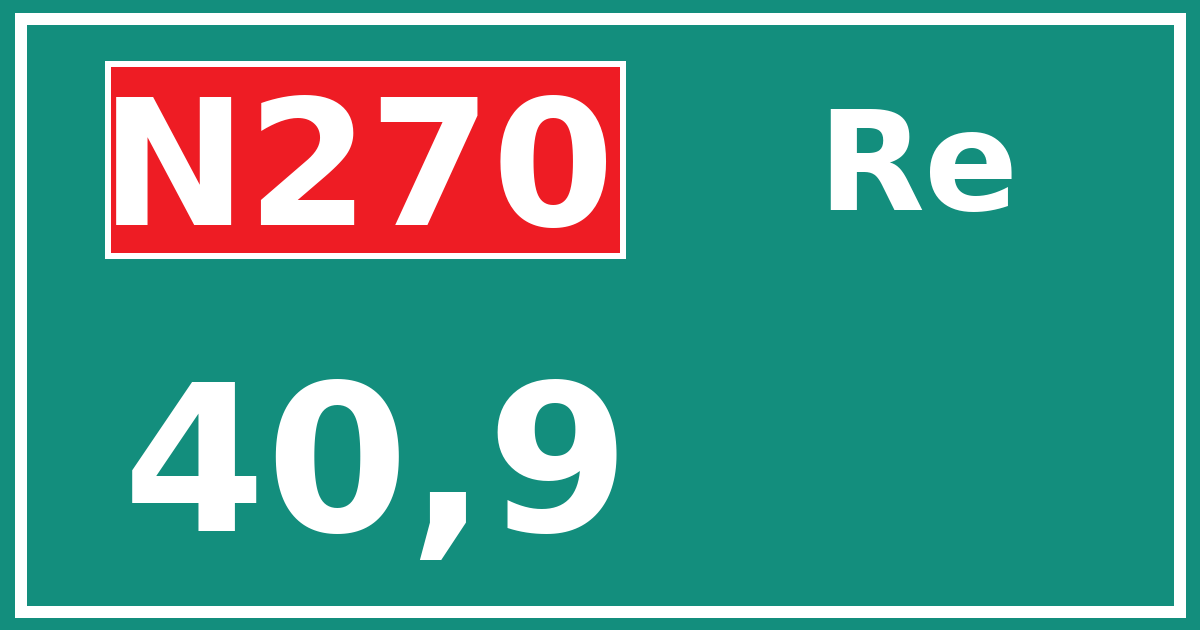 Hectometerbord N270 40,9 zijde Re
