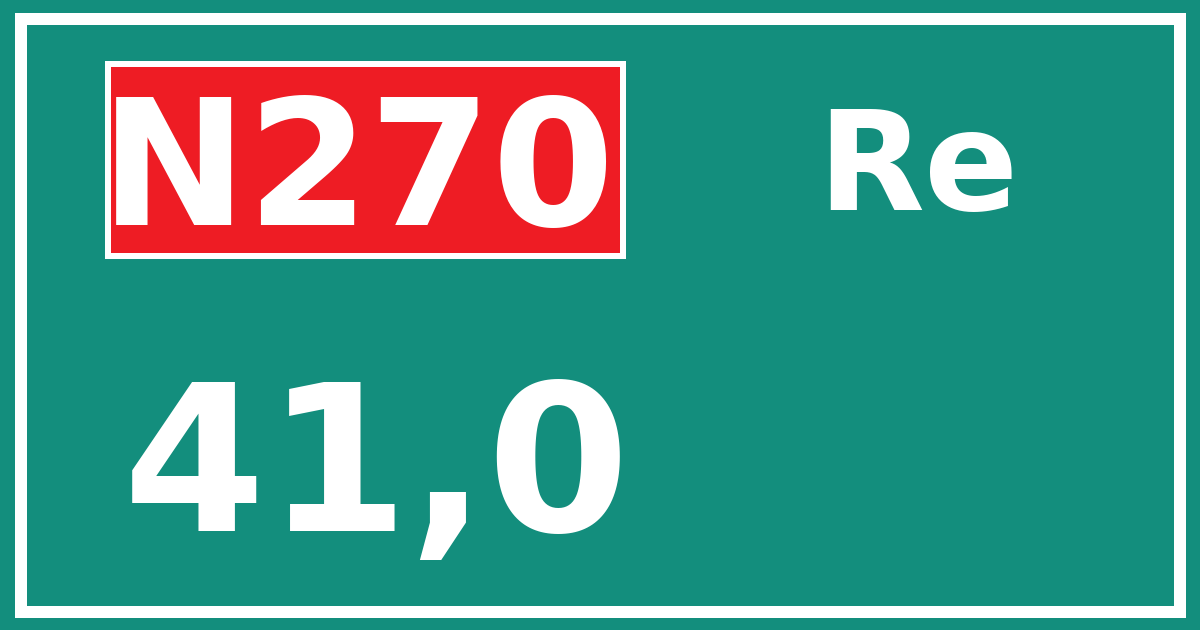 Hectometerbord N270 41,0 zijde Re
