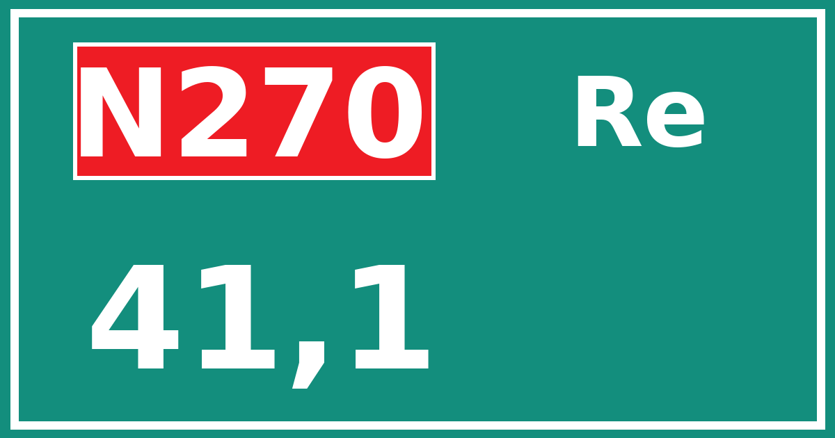 Hectometerbord N270 41,1 zijde Re