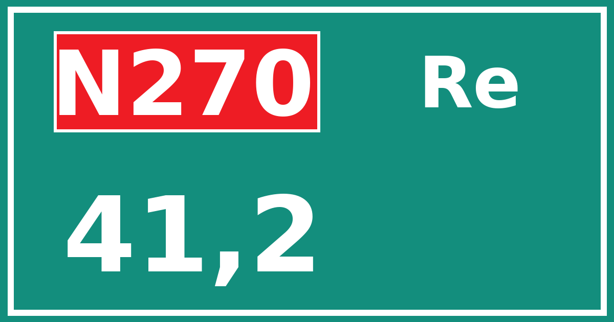 Hectometerbord N270 41,2 zijde Re