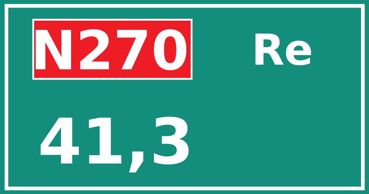 Hectometerbord N270 41,3 zijde Re