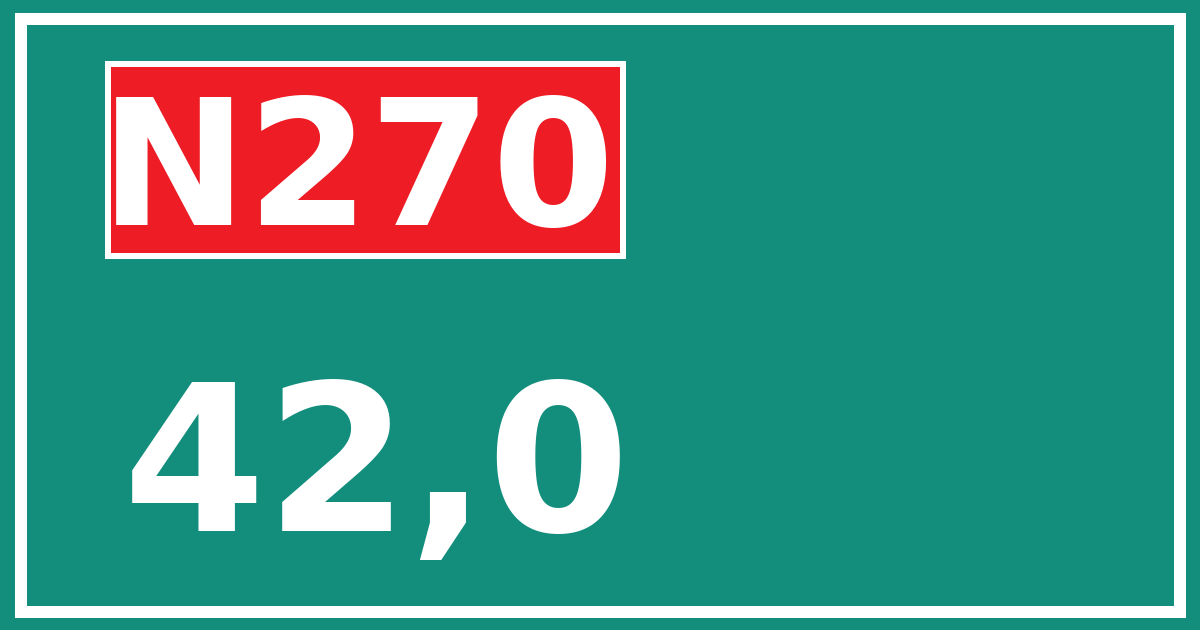 Hectometerbord N270 42,0