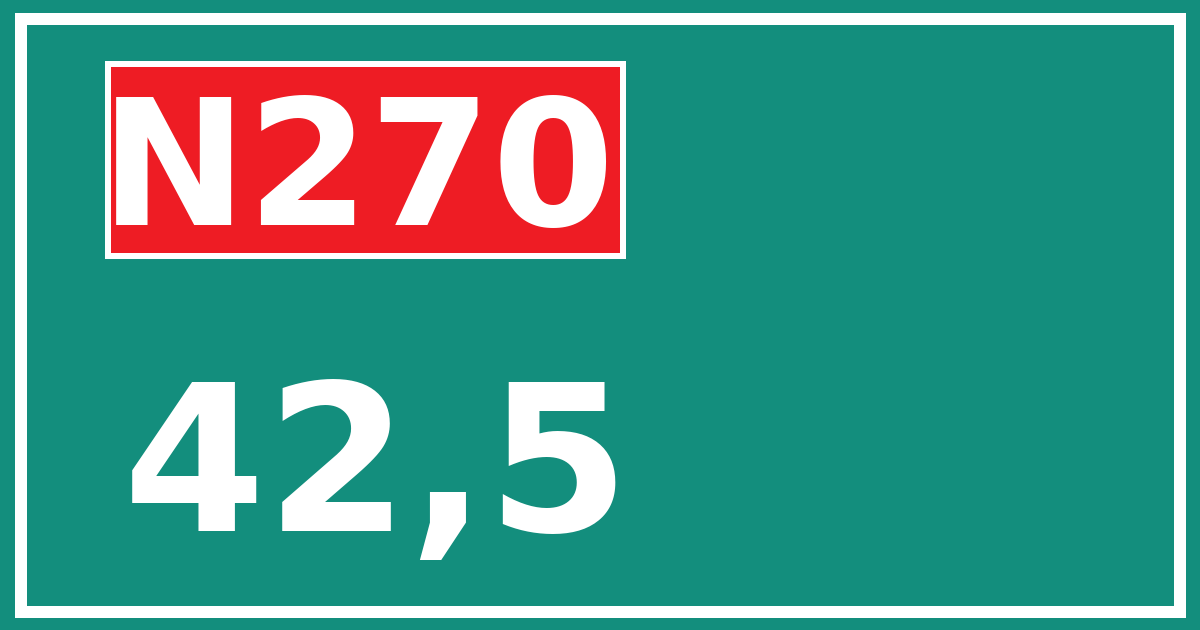 Hectometerbord N270 42,5