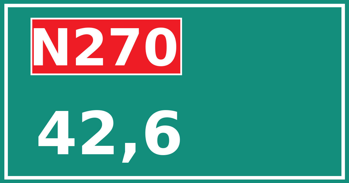 Hectometerbord N270 42,6