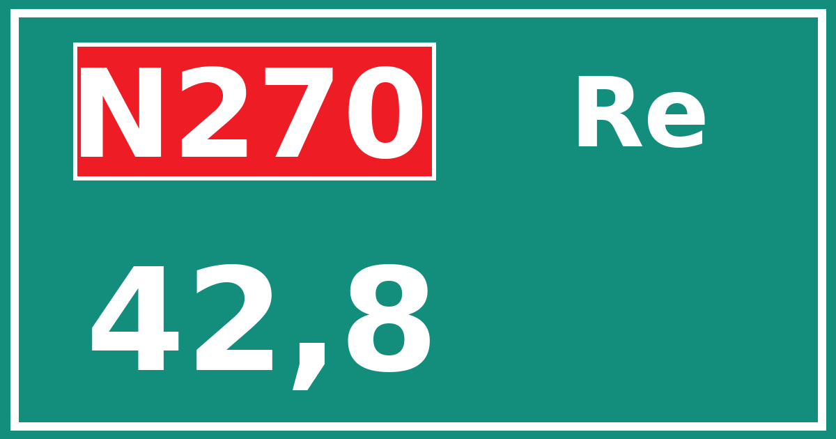 Hectometerbord N270 42,8 zijde Re
