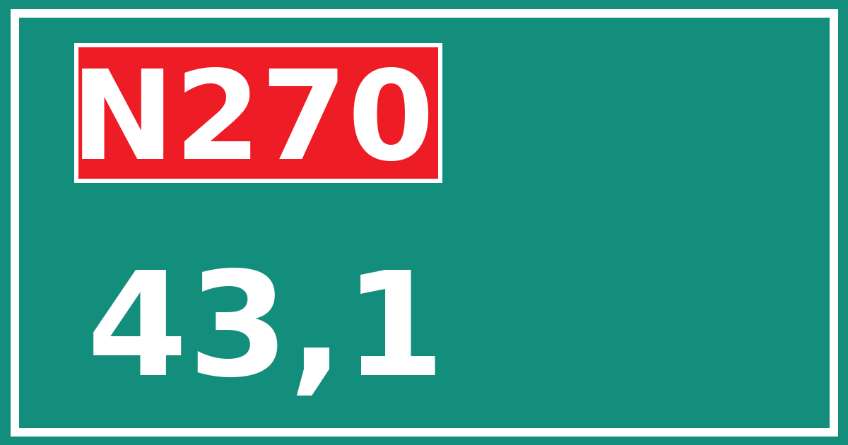 Hectometerbord N270 43,1