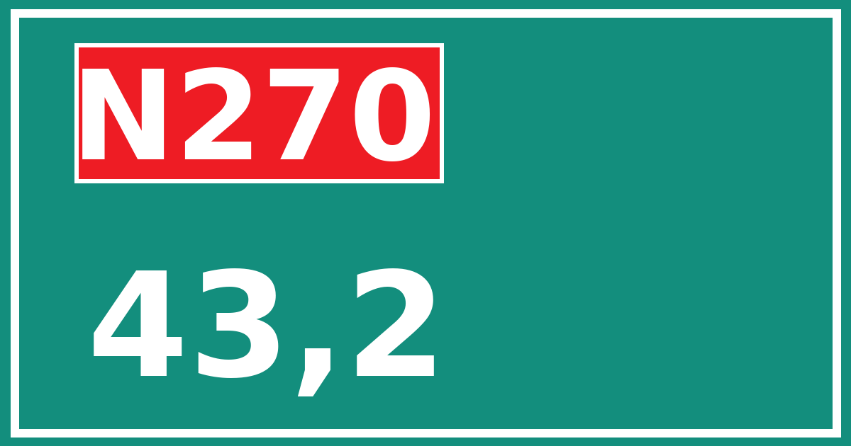 Hectometerbord N270 43,2