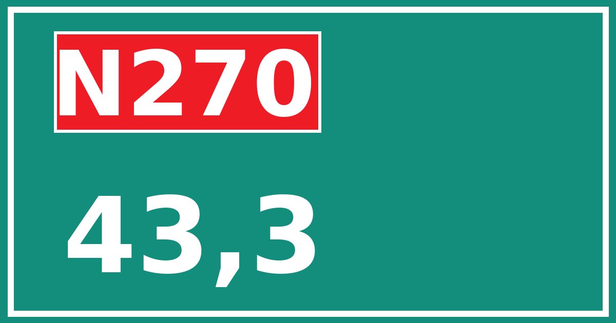 Hectometerbord N270 43,3
