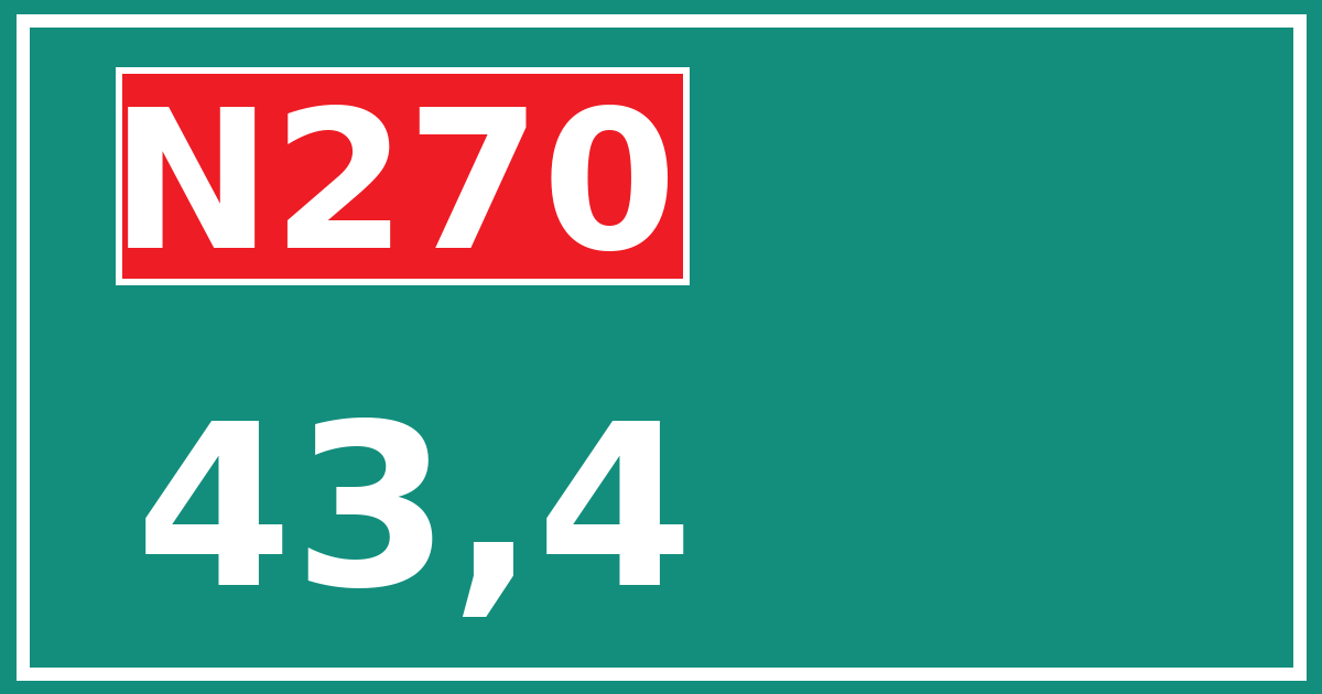 Hectometerbord N270 43,4