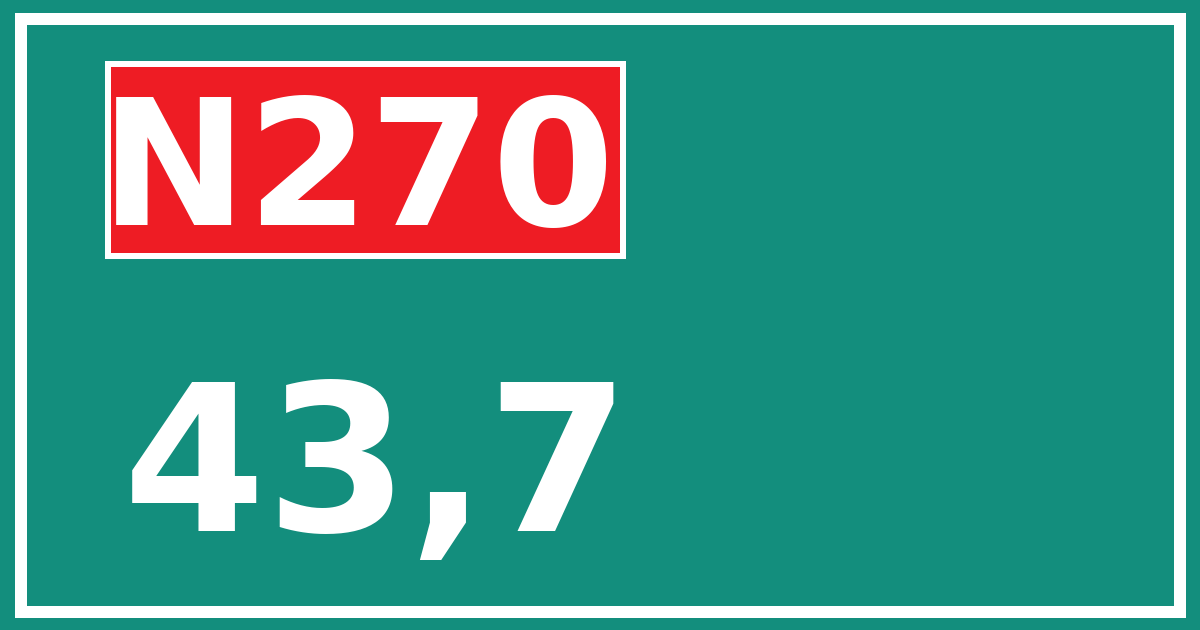 Hectometerbord N270 43,7
