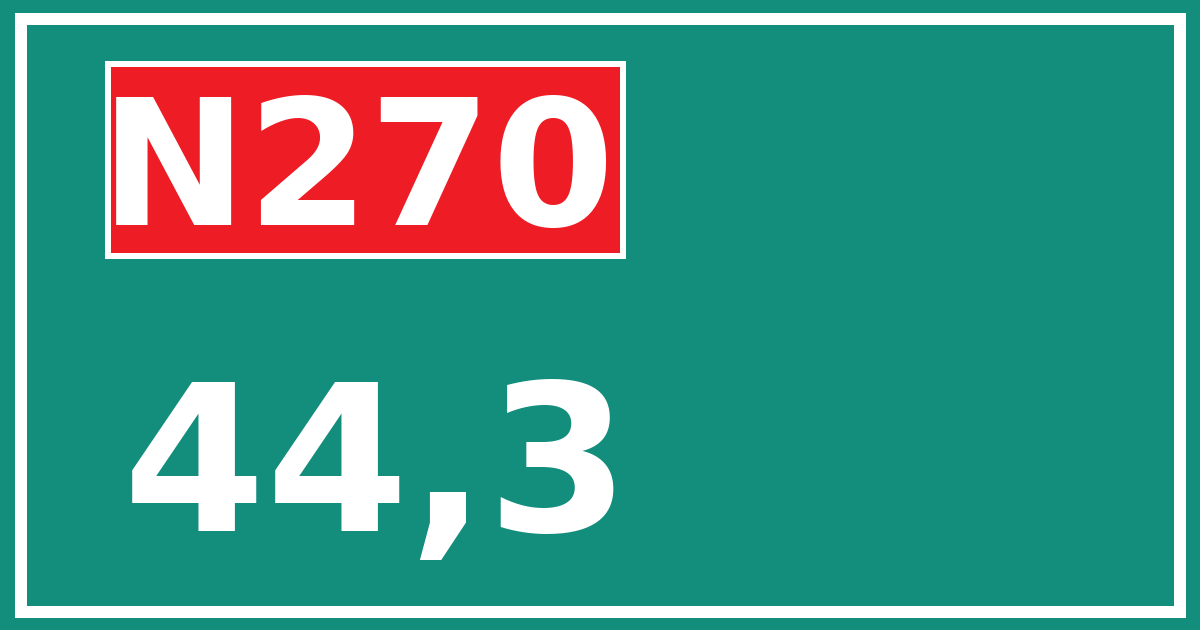 Hectometerbord N270 44,3