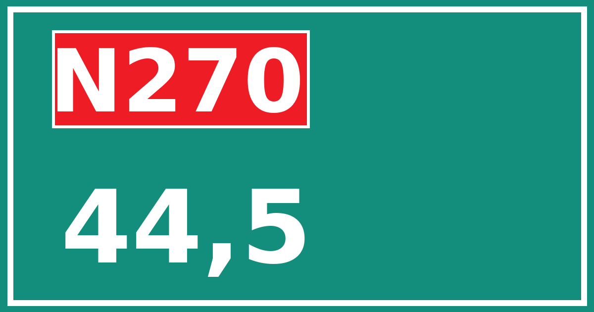 Hectometerbord N270 44,5