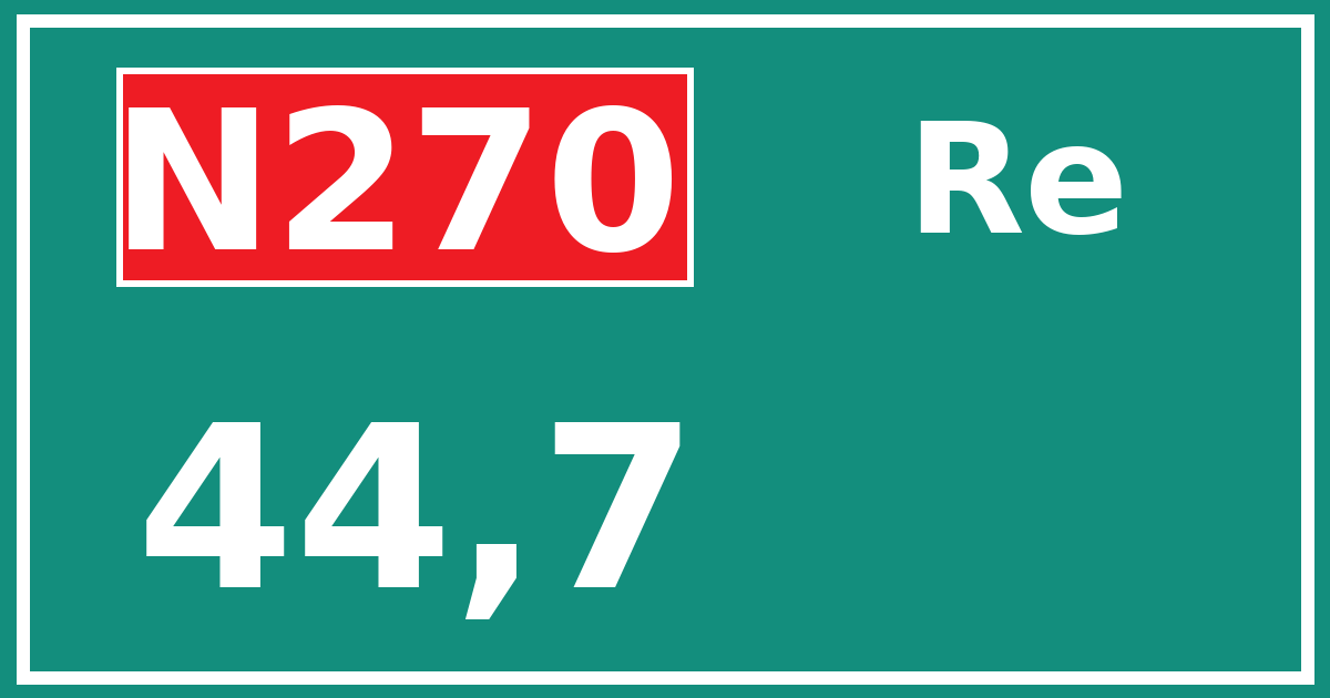 Hectometerbord N270 44,7 zijde Re