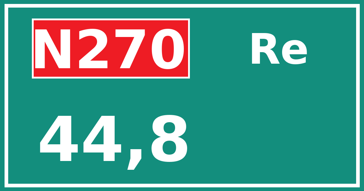 Hectometerbord N270 44,8 zijde Re