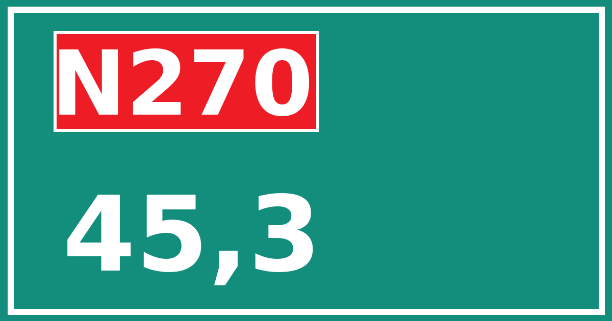 Hectometerbord N270 45,3