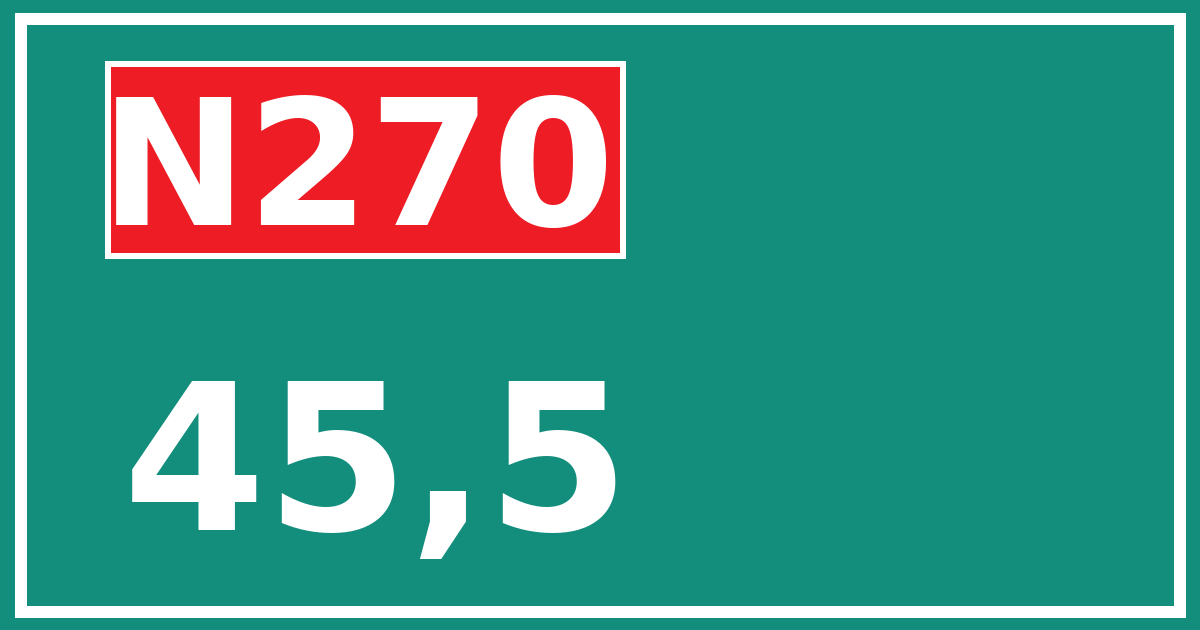 Hectometerbord N270 45,5