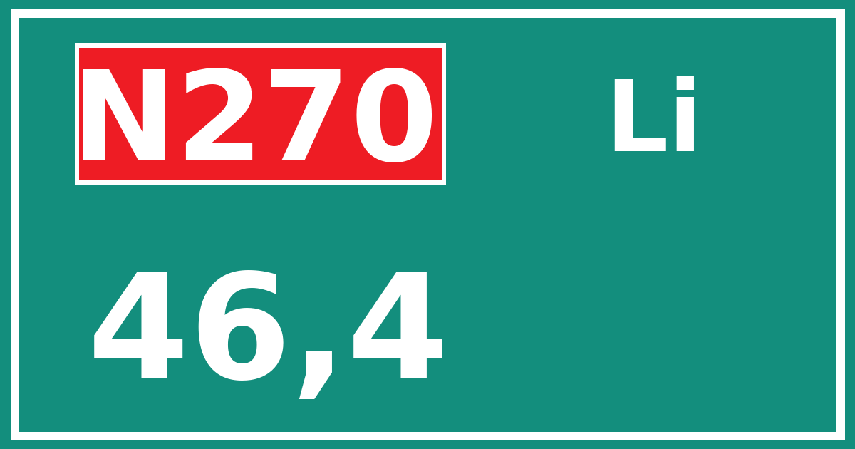 Hectometerbord N270 46,4 zijde Li