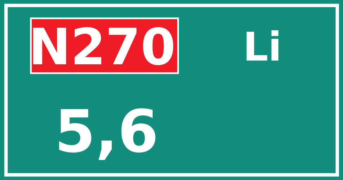 Hectometerbord N270 5,6 zijde Li