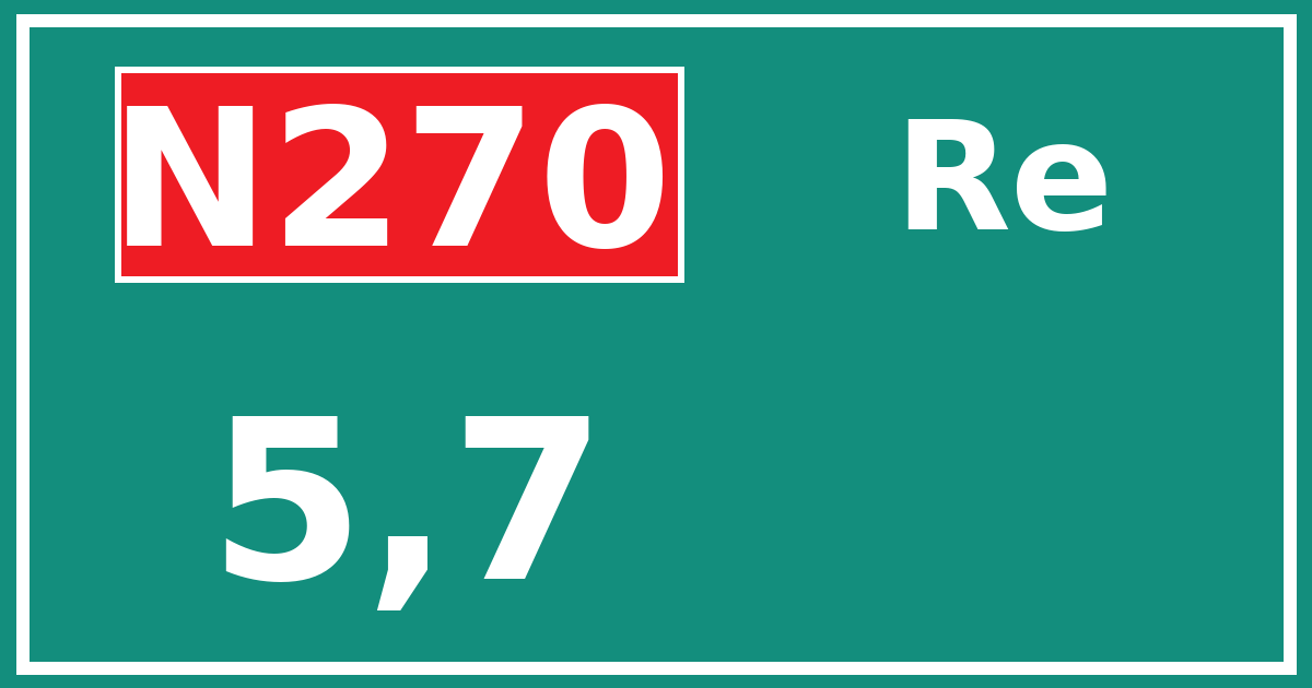 Hectometerbord N270 5,7 zijde Re