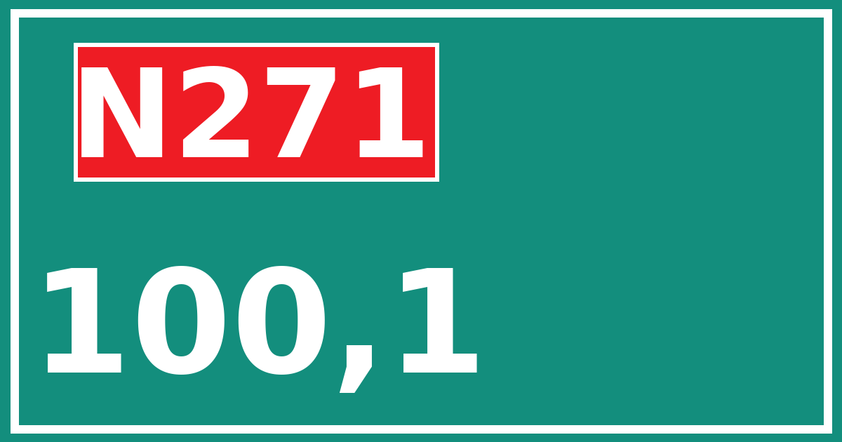 Hectometerbord N271 100,1