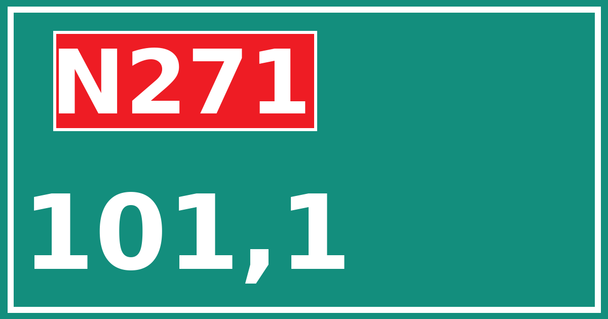 Hectometerbord N271 101,1