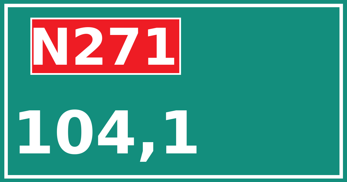 Hectometerbord N271 104,1