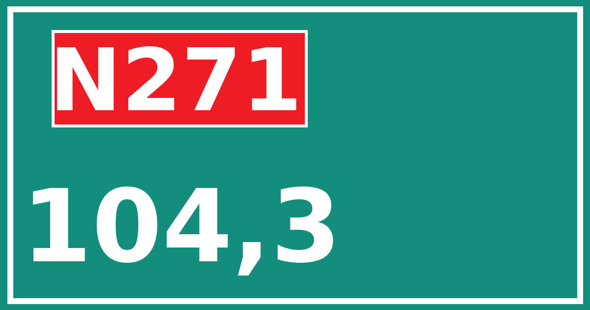 Hectometerbord N271 104,3